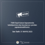 MARMARAEREĞLİSİ BELEDİYE BAŞKANLIĞI’NDAN DUYURULUR